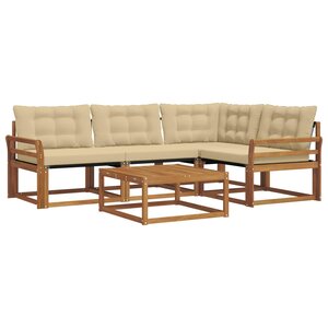 vidaXL Ensemble de canapés d'extérieur 5 Pièces Naturel et Beige