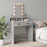 vidaXL Table de Toilette Gris 79 x 41 x 140 cm Bois d'ingénierie