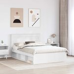 vidaXL Cadre de lit avec matelas Blanc 150 x 200 cm Pin massif