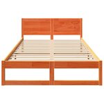 vidaXL Cadre de Lit Ciré marron Bois pin massif 120 x 200 cm Durable