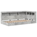 vidaXL Lit Bibliothèque Gris béton 75 x 190 cm Bois d'ingénierie
