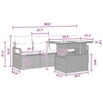 vidaXL Ensemble de canapé de jardin 5 Pièces Marron Poly rotin