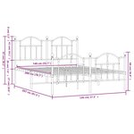 vidaXL Cadre de lit métal sans matelas avec pied de lit noir 140x200cm