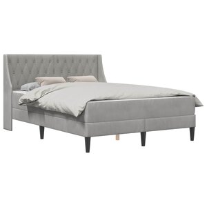 vidaXL Cadre de lit avec matelas Gris clair 180 x 200 cm Velours