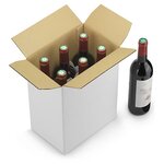 Caisse carton blanche pour bouteilles bordeaux à montage instantané croisillons intégrés (lot de 20)