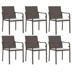 vidaXL Ensemble à manger de jardin 7 Pièces coussins résine tressée acier