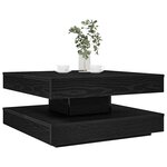 vidaXL Table basse rotative à 360 degrés noir 70x70x34 5 cm