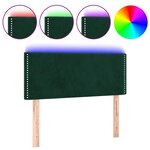 vidaXL Tête de lit à LED Vert foncé 90x5x78/88 cm Velours