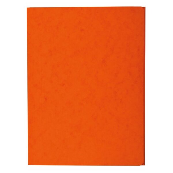 Chemise Carte Lustée à rabats format 24 x 32 cm sans élastique Orange COUTAL