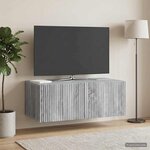vidaXL Meuble TV mural Sonoma gris 78 5 x 41 x 30 cm Bois d'ingénierie