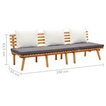 vidaXL Lit de repos de jardin 200x65 cm Bois d'acacia solide