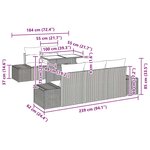 vidaXL Ensemble de 6 canapés de jardin avec coussins beiges en rotin synthétique