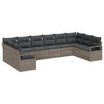 vidaXL Ensemble de canapé de jardin avec coussin 10 Pièces Gris