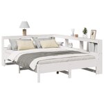 vidaXL Lit bibliothèque sans matelas blanc 140x190 cm bois pin massif