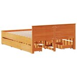 vidaXL Cadre de lit sans matelas avec tête de lit brun cire 140x190 cm