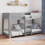 vidaXL Lit Superposé pour Enfants Gris Sonoma 100 x 200 cm