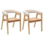vidaXL Chaises de salle à manger 2 pc Bois de Caoutchouc Massif