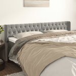vidaXL Tête de lit avec oreilles Gris clair 183x16x78/88 cm Velours