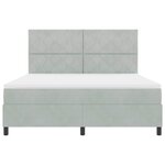 vidaXL Lit à ressort LED avec matelas Gris clair 180 x 200 cm tissu