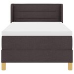 vidaXL Lit à ressorts avec matelas Marron foncé 190 x 90 cm tissu