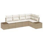 vidaXL Ensemble de canapé de jardin 5 Pièces Beige polyrotin