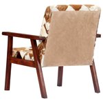vidaXL Fauteuil blanc et marron cuir véritable de chèvre