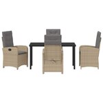 vidaXL Ensemble de salle à manger pour jardin 5 Pièces Beige polyrotin