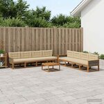 vidaXL Ensemble de canapés d'extérieur 9 Pièces Naturel et Beige
