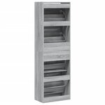 vidaXL Armoire à chaussures 4 tiroirs rabattables sonoma gris
