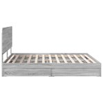 vidaXL Lit de Rangement Gris Sonoma 200 x 200 cm Bois d'ingénierie