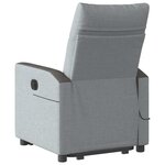 vidaXL Fauteuil de massage inclinable Gris clair Tissu