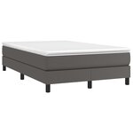 vidaXL Sommier à lattes de lit avec matelas Gris 120x200 cm Similicuir
