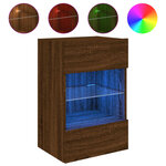 vidaXL Meubles TV muraux lumières LED 2 Pièces chêne marron 40x30x60 5 cm