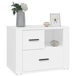 vidaXL Table de chevet Blanc 60x36x45 cm Bois d'ingénierie