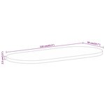 vidaXL Dessus de table 110x50x2 5 cm ovale bois massif de manguier