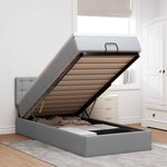 vidaXL Lit ottoman avec matelas gris clair 90x200 cm tissu