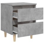 vidaXL Table de chevet avec pieds en pin gris béton 40x35x50 cm