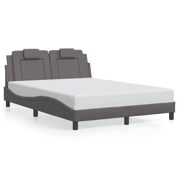 vidaXL Cadre de lit Viana sans matelas gris 140x190 cm similicuir