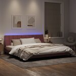 vidaXL Cadre de lit avec lumières LED rose 200x200 cm velours