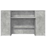 vidaXL Bureau de réception gris béton 180x50x103 5cm bois d'ingénierie