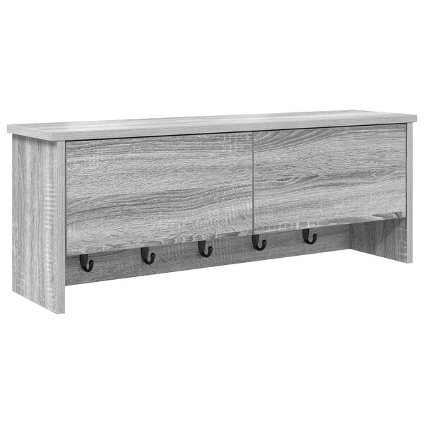 vidaXL Porte-manteau mural avec étagère Montage mural avec stockage avec porte Sonoma gris 80 x 20 x 30 cm