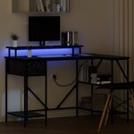 vidaXL Bureau Chêne noir 120 x 79 x 86 5 cm Bois d'ingénierie