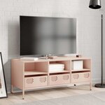 vidaXL Meuble TV rose 101 5x39x43 5 cm acier laminé à froid