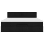 VidaXL Cadre de lit ottoman avec matelas noir 180x200 cm tissu