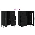 vidaXL Buffet noir 69 5x34x90 cm bois d'ingénierie