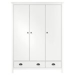 vidaXL Garde-robe à 3 portes Hill Blanc 127x50x170 cm Bois pin solide