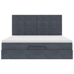 VidaXL Cadre de lit ottoman avec matelas gris foncé 180x200cm velours