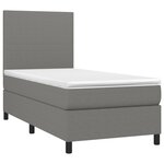 vidaXL Sommier à lattes de lit avec matelas et LED Gris foncé 80x200cm