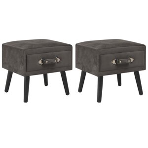 vidaXL Tables de chevet 2 Pièces Gris 40x35x40 cm Velours