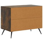vidaXL Cabinet de chevet avec tiroir Chêne fumé 62 x 34 5 x 47 5 cm